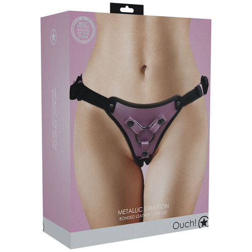 OUCH! Metallic Strap On Harness - Rose Rose Adjustable Strap-On Harness (No Probe Included)