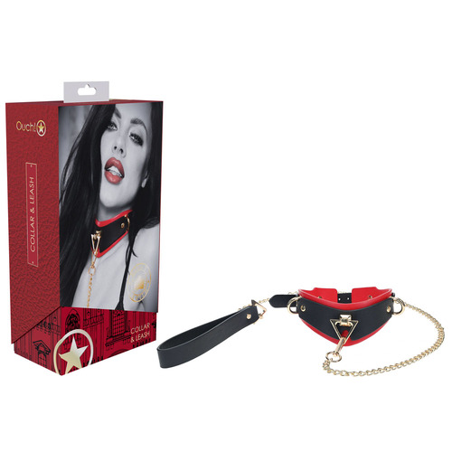 Ouch! Milan Collection Collar With Leash / Restraint