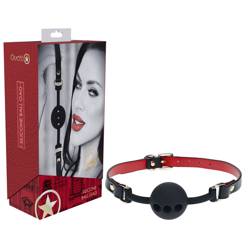 Ouch! Milan Collection Silicone Ball Gag / Breathable Mouth Restraint
