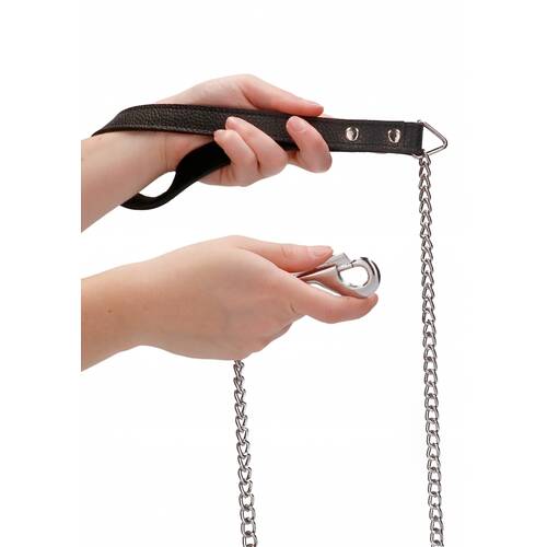 Leather Handle Chain Lead