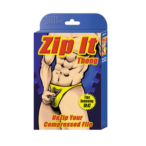 Zip It Thong Novelty Underwear OS