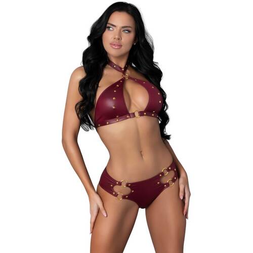 Juno Burgundy Jewel Two Piece Set XL