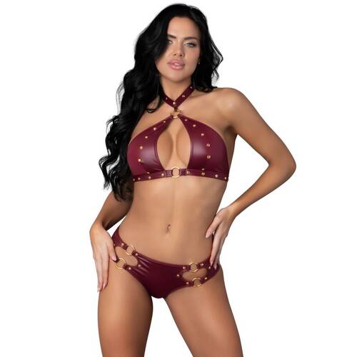 Juno Burgundy Jewel Two Piece Set S/M