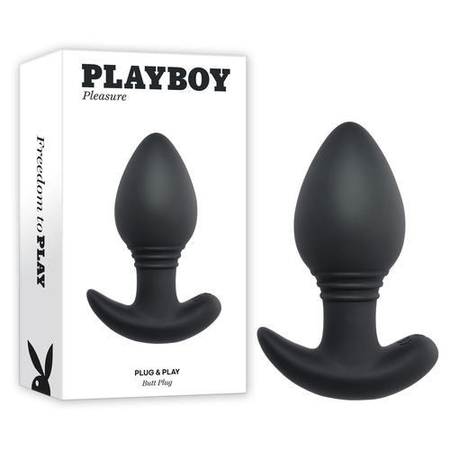 Playboy Pleasure PLUG & PLAY Black 10.3 cm USB Rechargeable Vibrating Butt Plug with Wireless Remote