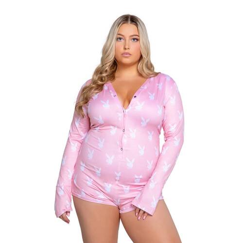 Playboy Slumber Bunny Romper Pink L/XL