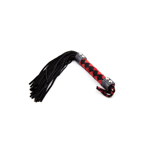 15" LEATHER FLOGGER BLACK W/ RED