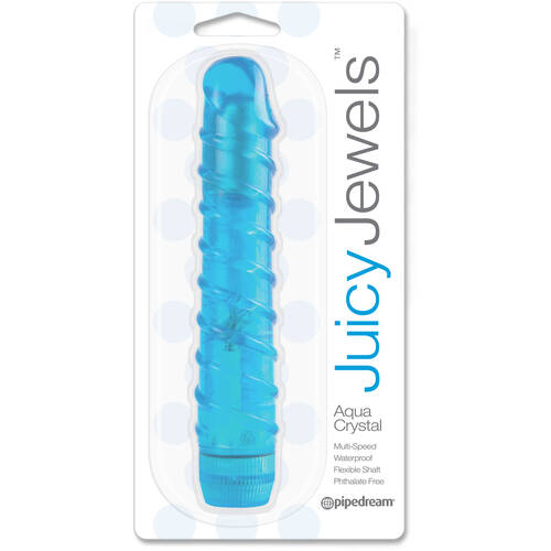 6.5" Aqua Crystal Jelly Vibrator
