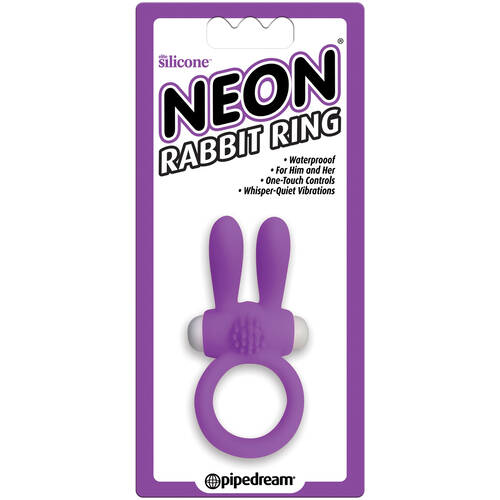 Purple Rabbit Vibrating Cock Ring