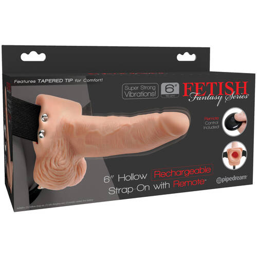 6" Hollow Vibrating Strap-On