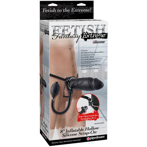 8" Inflatable Hollow Strap On