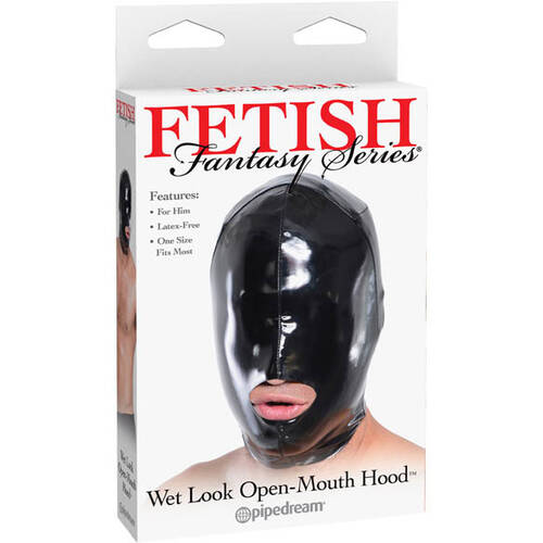Wet Look Open-Mouth Hood For Him
