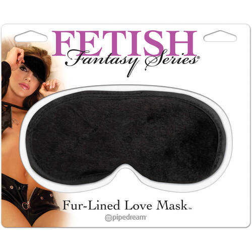 Fur Lined Satin Love Mask