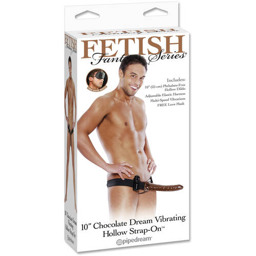 10" Vibrating Hollow Strap On