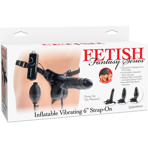 Inflatable Vibrating 6" Strap On