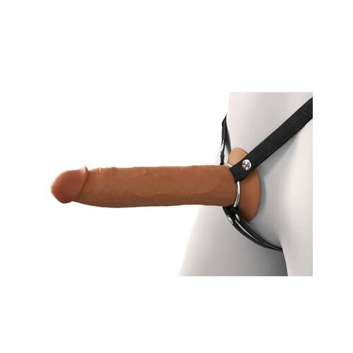 Fantasy X-Tensions Elite 9 in. Silicone Hollow Strap-On Dual Density Brown