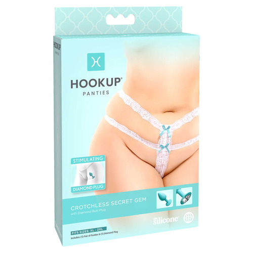 Crotchless Secret Gem Panty XL/XXL