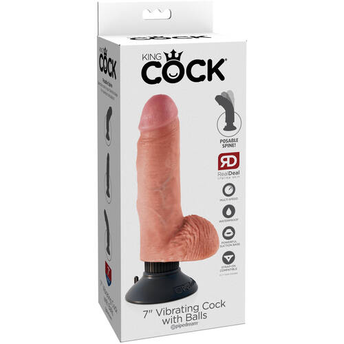 7" Vibrating Cock + Balls