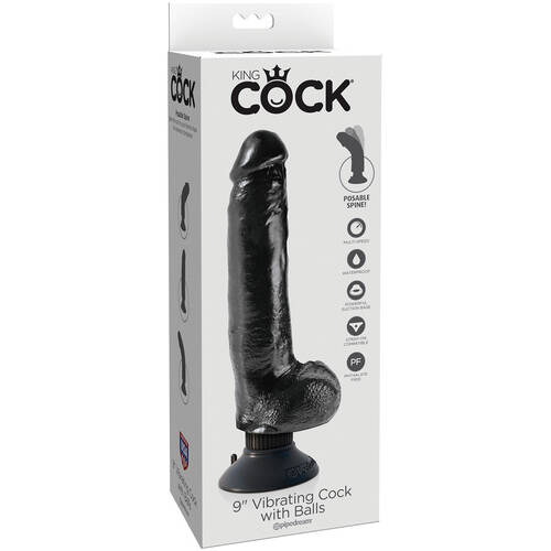 9" Vibrating Cock + Balls