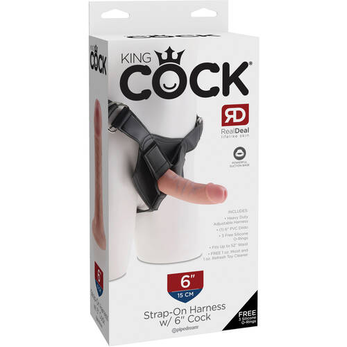 6" Cock + Strap-On Harness