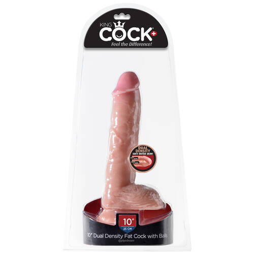 10" Dual Density Fat Cock + Balls