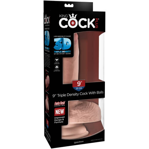 9" Realistic 3D Cock + Balls