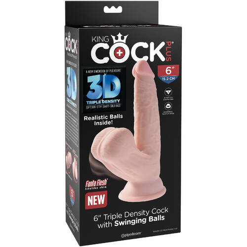 6" 3D Cock + Swinging Balls