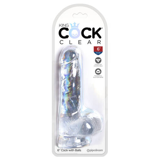 6" Cock + Balls Clear