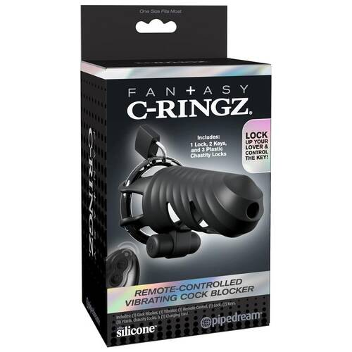 Fantasy C-Ringz Remote-Controlled Vibrating Cock Blocker Black