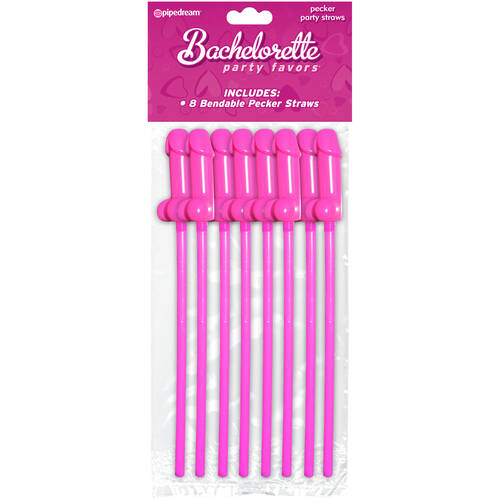Bendable Pecker Straws X8