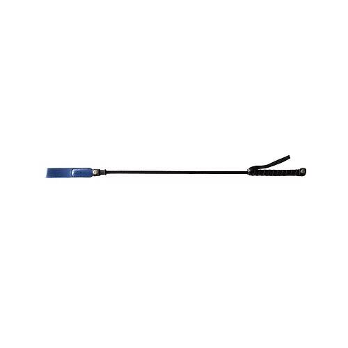 Rouge Blue Long Riding Crop Slim Leather Tip 24"