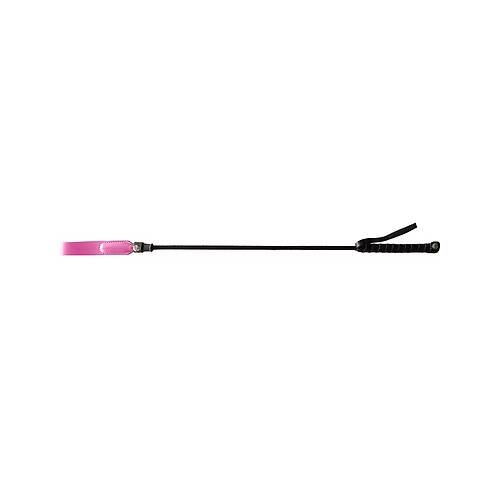 Rouge Pink Long Riding Crop Slim Leather Tip 24"