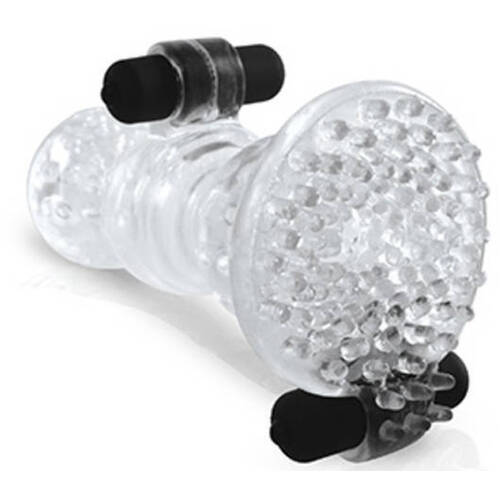 Vibrating Clear Textured Stroker