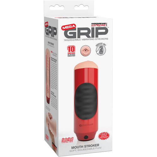 Mega Grip Vibrating Mouth Stroker