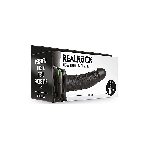 6" Hollow Vibrating Strap-On System