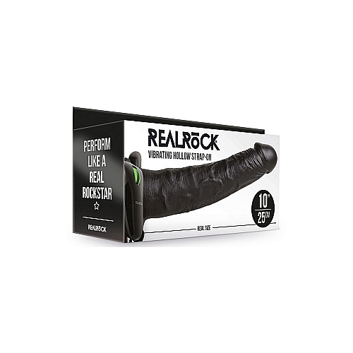 10" Hollow Vibrating Strap On System