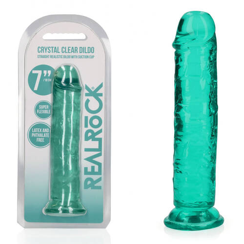 REALROCK 18 cm Straight Dildo - Turquoise Turquoise 18 cm (7'') Dong