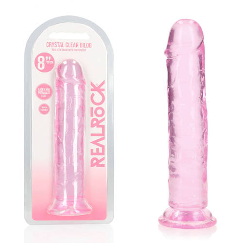 REALROCK 20 cm Straight Dildo - Pink Pink 20 cm (8'') Dong