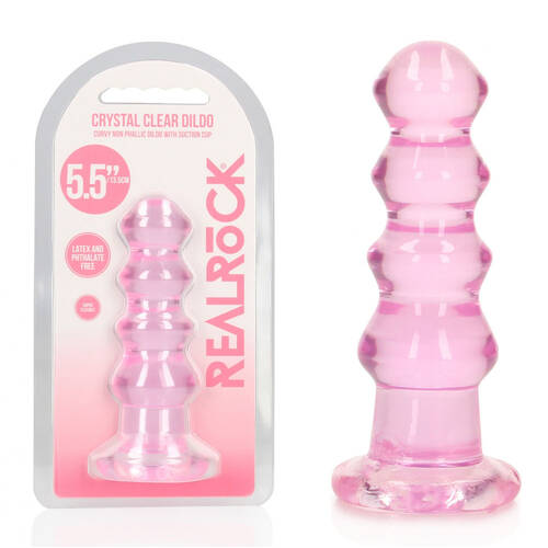 REALROCK 14 cm Curvy Anal Plug - Pink Pink 14 cm (4.5'') Butt Plug
