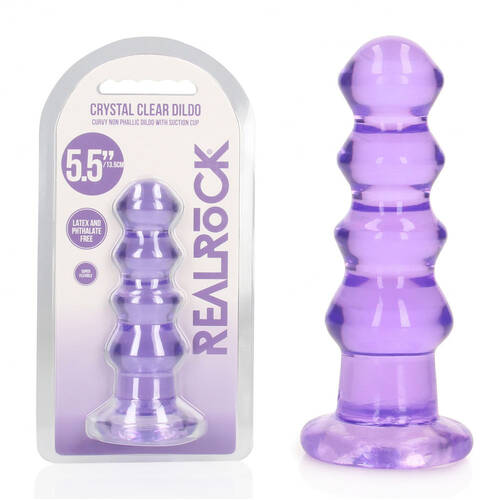 REALROCK 14 cm Curvy Anal Plug - Purple Purple 14 cm (4.5'') Butt Plug