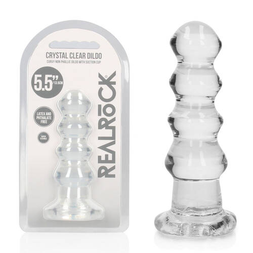 REALROCK 14 cm Curvy Anal Plug - Transparent Clear 14 cm (4.5'') Butt Plug