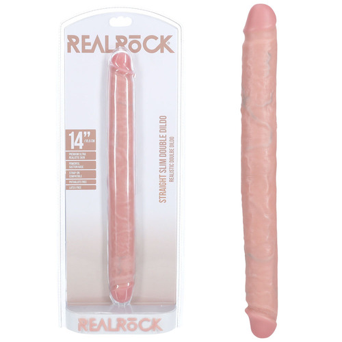 REALROCK 35cm Slim Double Dildo - Flesh Flesh 35 cm (14'') Double Dong