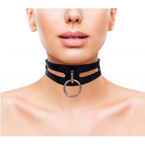 Leather Fashion Collar + 40cm Ring