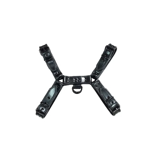 Black Leather Front Harness With Black Accessories