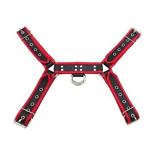Rouge Front Harness Black with Red Piping PVC O.T.H L/XL