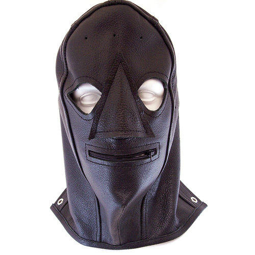 Zip Up Leather Hood
