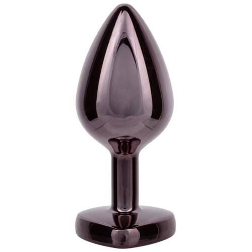 Jewel Large Black Diamond Heart Plug