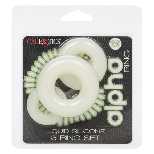 Alpha Glow In The Dark Liquid Silicone 3 Ring Set