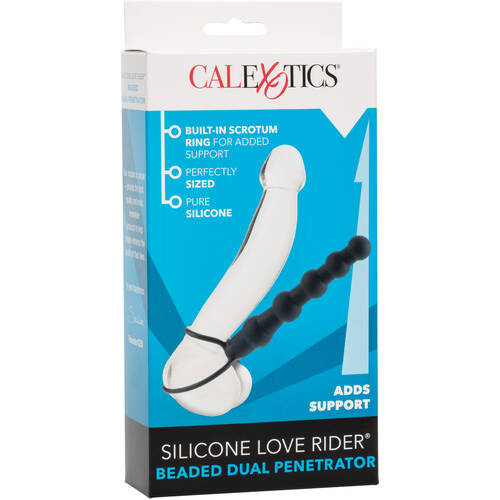 Beaded Dual Penetrator Cock Ring 5.5"