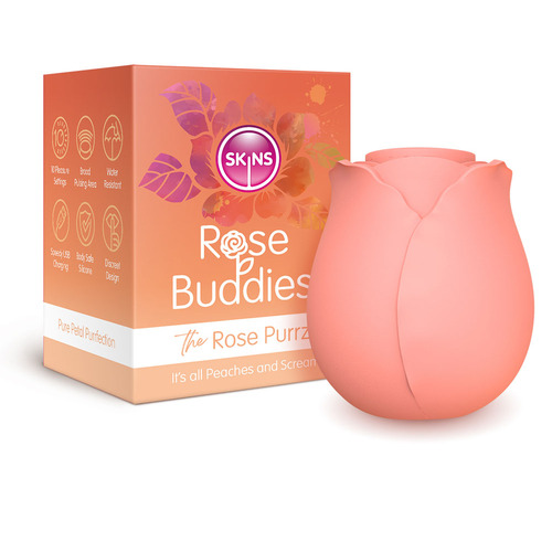 Skins Rose Buddies - The Rose Purrz Light Pink USB Rechargeable Pulsing Rose Stimulator