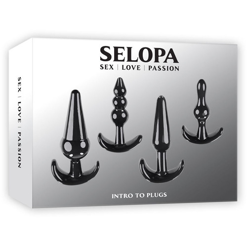 Selopa INTRO TO PLUGS Black Butt Plugs - Set of 4